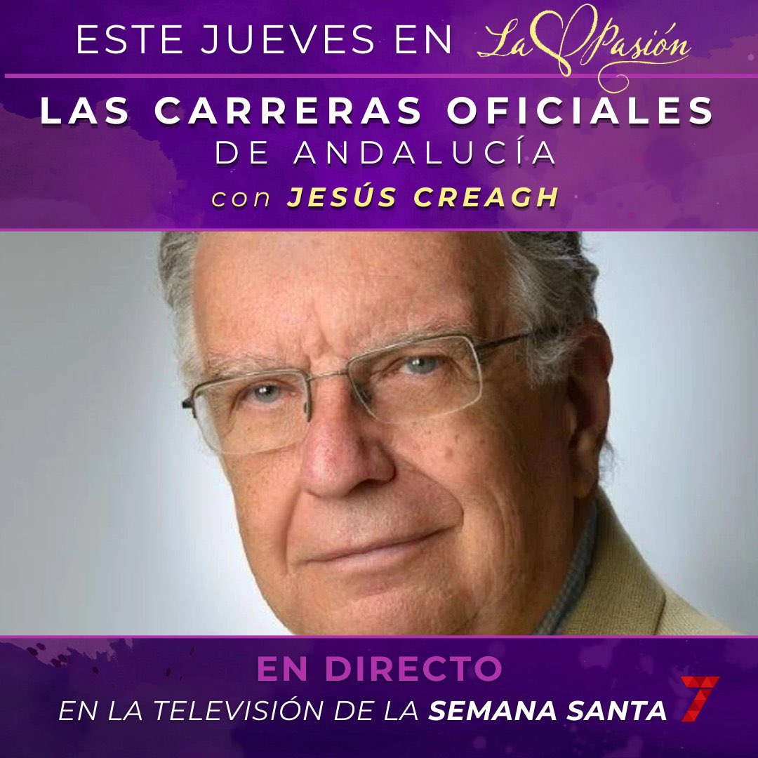 LaPasion7TV's tweet photo. 💥 ¡A las 21.30h arranca LA PASIÓN!
🟣 Analizamos las carreras oficiales de Andalucía, los posibles cambios, los proyectos de futuro…
🗣️ Con Jesús #Creagh
✅ Sigue el programa en TDT y web: https://t.co/kYm7KmMpBU https://t.co/YNZ7qe1xKn