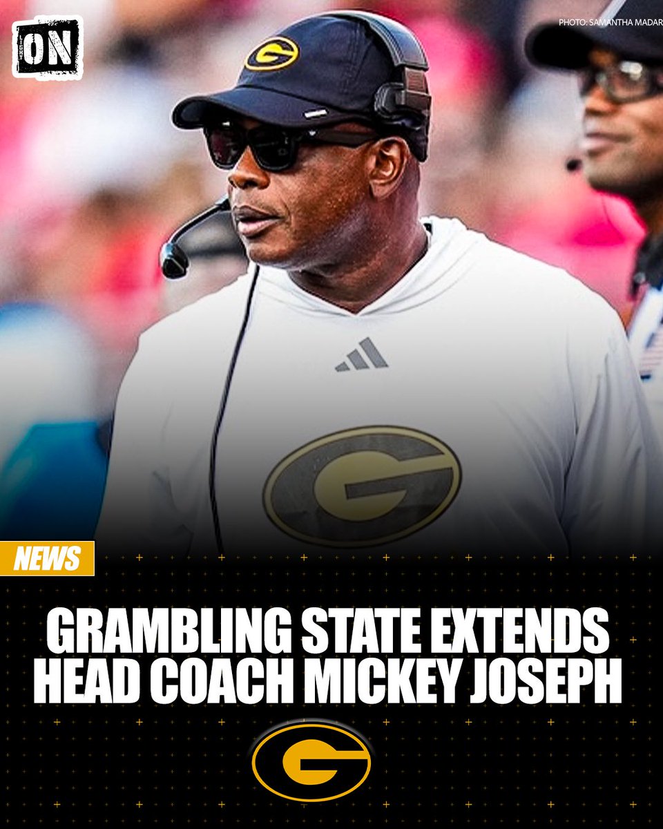 Grambling State has agreed to a 2-year contract extension for head football coach Mickey Joseph.

This past season, he led the Tigers to their 1st winning season since 2019. 

(via <a href="/GSUFootball01/">Grambling State Football 🐯</a>)