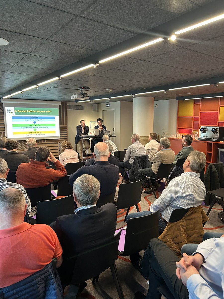 UNPT_FRANCE's tweet photo. [#SIA2026] 
Renouvellement du Conseil d’administration de l’UNPT : Geoffroy d’Evry réélu Président de l’UNPT, un nouveau mandat pour « continuer à défendre les outils de productions extrêmement menacés et le revenu des producteurs »
Un bureau et conseil de l’UNPT plus que jamais déterminé et mobilisé 
pour défendre les 20 000 Patatiers français.