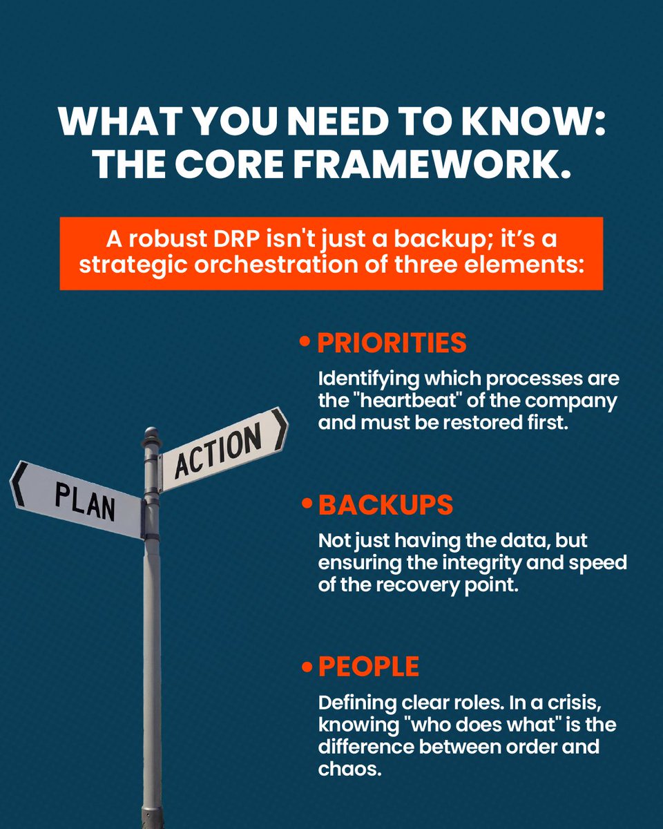 protecticore's tweet photo. Expect the best, plan for the worst. 📉 A DRP is your blueprint for survival in a volatile digital landscape.  ✅ Critical Priorities. ✅ Proven Protocols. Don't gamble with your continuity. 🛡️ #RiskManagement #DRP #USA #TechStrategy https://t.co/XXtUO2ruHx