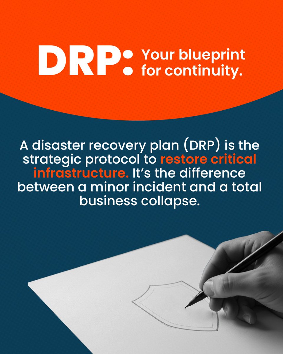 protecticore's tweet photo. Expect the best, plan for the worst. 📉 A DRP is your blueprint for survival in a volatile digital landscape.  ✅ Critical Priorities. ✅ Proven Protocols. Don't gamble with your continuity. 🛡️ #RiskManagement #DRP #USA #TechStrategy https://t.co/XXtUO2ruHx