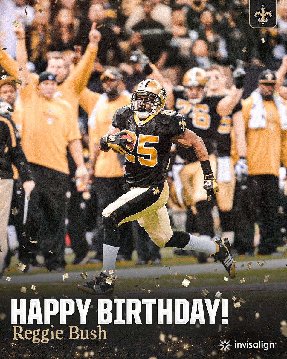 Happy birthday to Saints Hall of Famer, Reggie Bush! 🎂

#Saints | <a href="/Invisalign/">Invisalign</a>