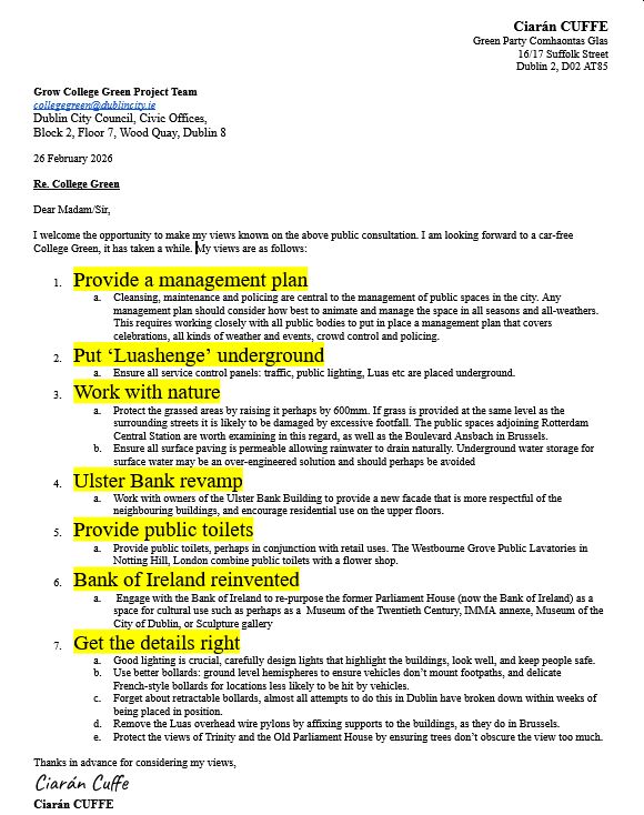 CiaranCuffe's tweet image. Less than two weeks to give your views on Dublin's College Green plans. Anything I should add to my own? You can give your views here:
engage.dublincity.ie/en-IE/projects…