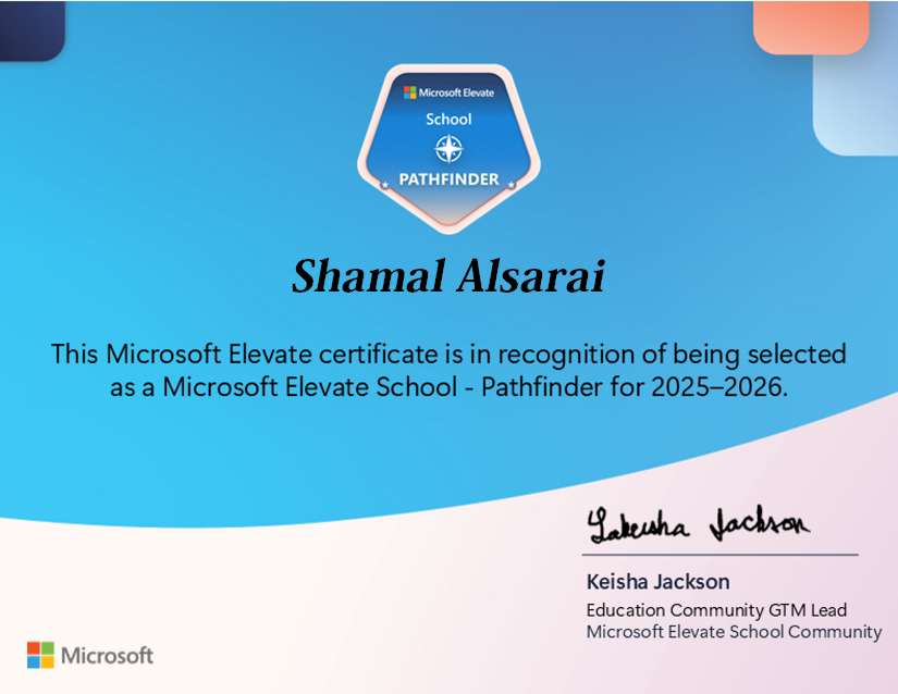 shamalsarai's tweet photo. Microsoft Elevate School – Pathfinder 2025–2026 🎉 🇮🇶🇮🇶
Proud to be part of this journey of innovation and responsibility in digital education.
#MicrosoftElevate #Pathfinder #DigitalEducation #Innovation #MicrosoftEDU #MIEExpert #EdChatEU
@wakelet @canva @CanvaEdu @TeacherPrize https://t.co/jh6Xq8TFpr