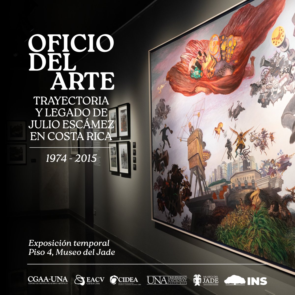 🖼️ Oficio del arte: trayectoria y legado de Julio Escámez en Costa Rica (1974–2015)

📍 Vení y descubrí como a través de obras, documentos y objetos personales, la exposición invita a conocer la mirada crítica, sensible y visionaria de su creador.