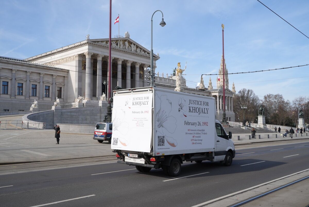 I thank Azerbaijani community members of Austria and Slovenia for holding in Vienna and Ljubljana “Justice for Khojaly” international awareness-raising campaign dedicated to the 34th anniversary of the Khojaly genocide. Raising voices for ensuring accountability and ending