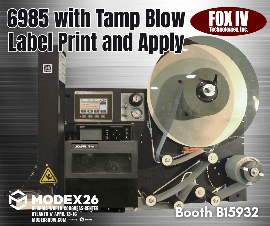 Built for nonstop performance.
FOX IV’s industrial print &amp; apply systems—powered by trusted SATO OEM print engines—deliver the durability and precision needed for demanding 24/7 operations.
See it live at MODEX 2026.
#MODEX2026 #Automation #LabelingSolutions