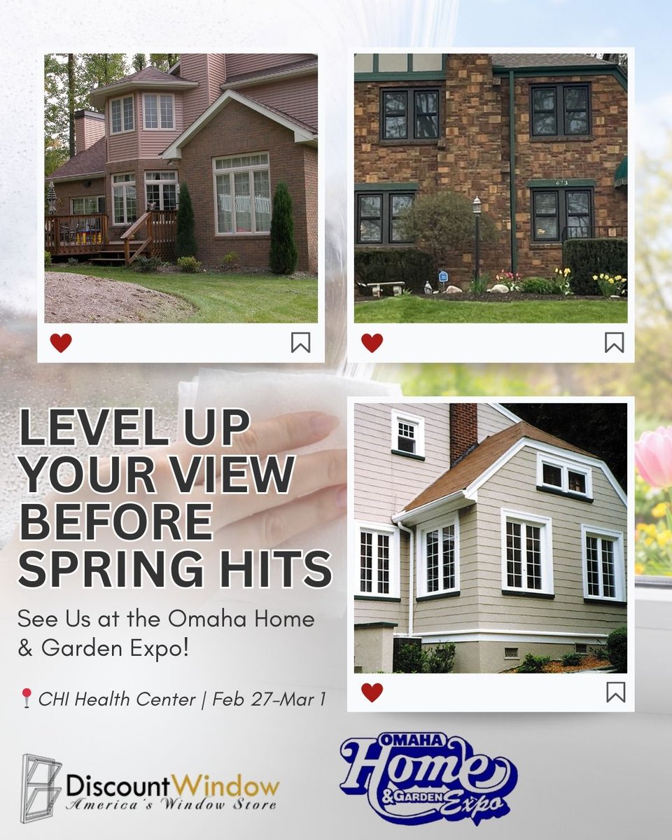 Level up your view before spring hits 🌷

We’re excited to be part of the 60th Annual Omaha Home &amp; Garden Expo 2026! 

📍 CHI Health Center Omaha
📅 Feb 27–Mar 1, 2026

Stop by, say hi, and start your next home upgrade with Discount Window &amp; Door.