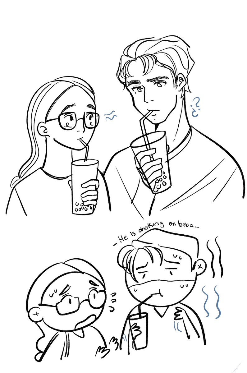 Mel x boba tea #thepittfanart #kingdon #LANGDONMEL