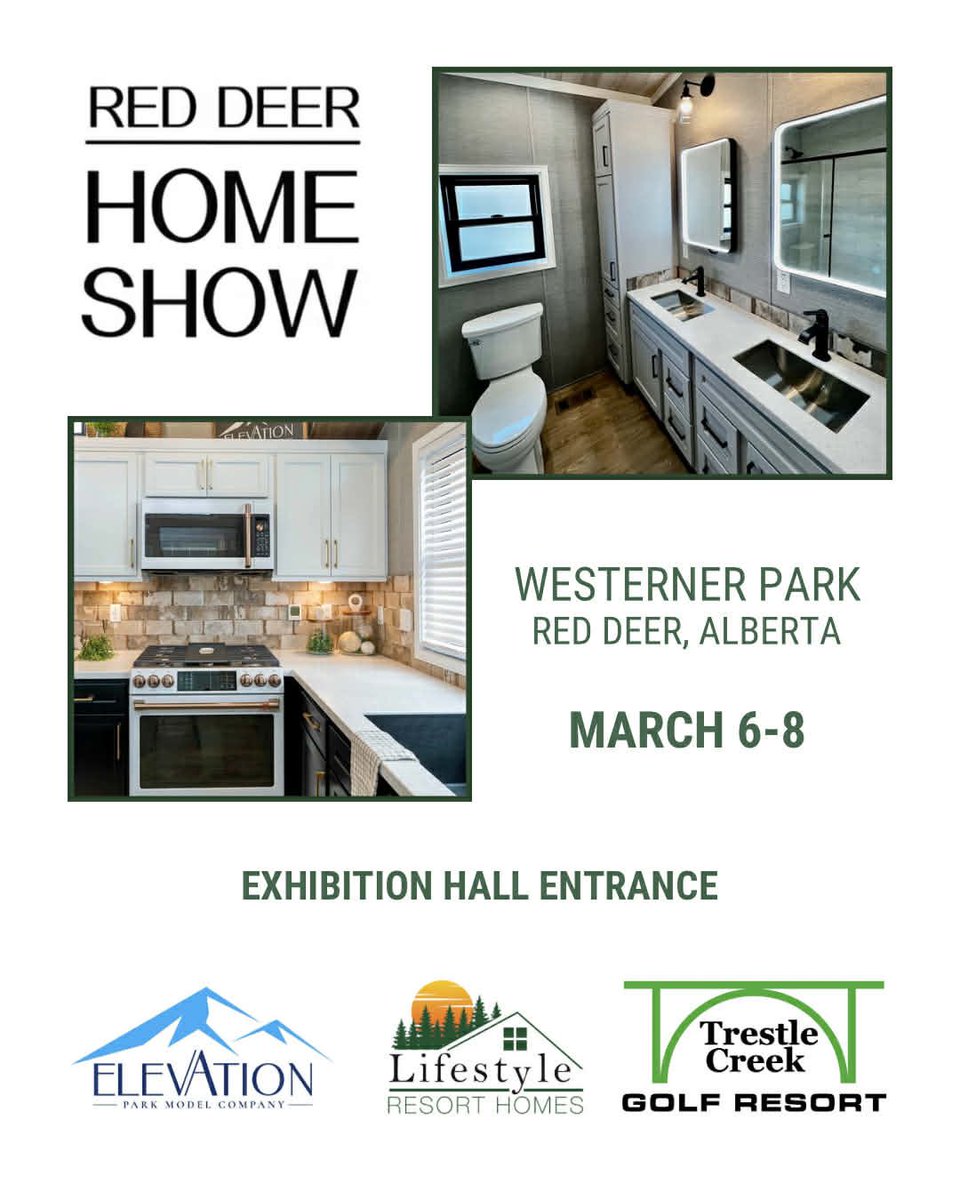 trestlecreekgr's tweet photo. . @RedDeerHomeShow is next weekend! We’re showcasing a stunning 2-bedroom Elevation Park Model loaded with upgrades, designed for 4-season resort living. Have questions about owning at our resort? We’re here to help answer your questions! https://t.co/wlbyTYfk4t #reddeer https://t.co/TWEVywz7eT