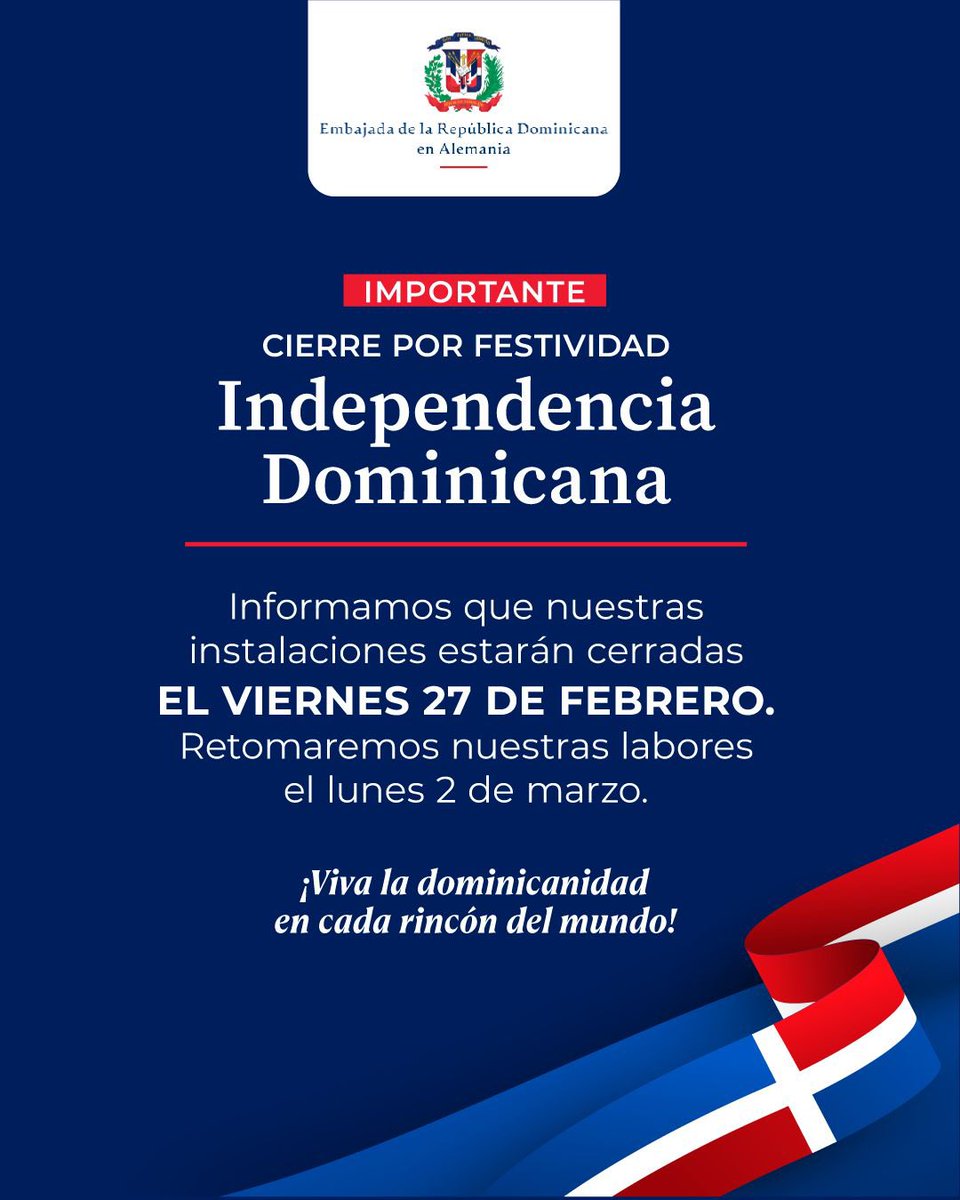 Embajada de la República Dominicana en Alemania tweet media