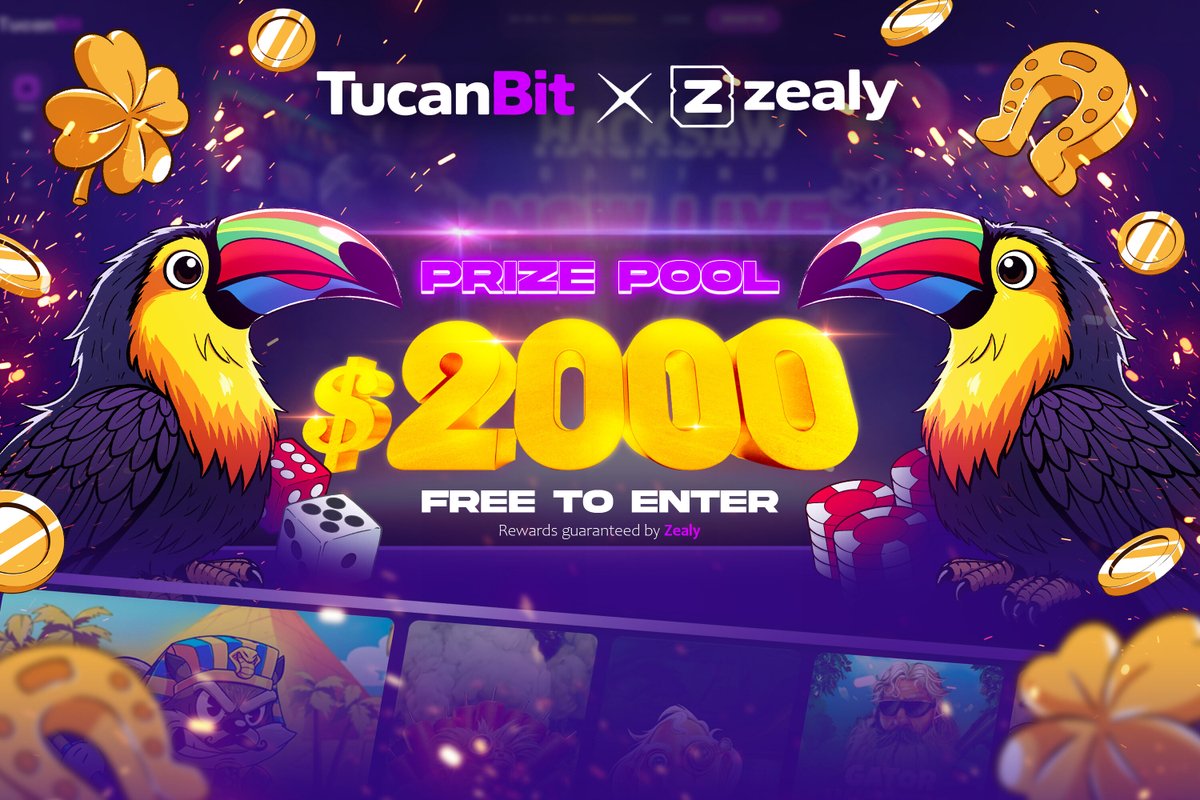 $2,000 Sprint - FREE TO ENTER 🧧🪺

- 100 winners! 
- NO DEPOSITS REQUIRED
- Rewards guaranteed by <a href="/zealy_io/">Zealy</a> 

Link: zealy.io/cw/tucanbit/