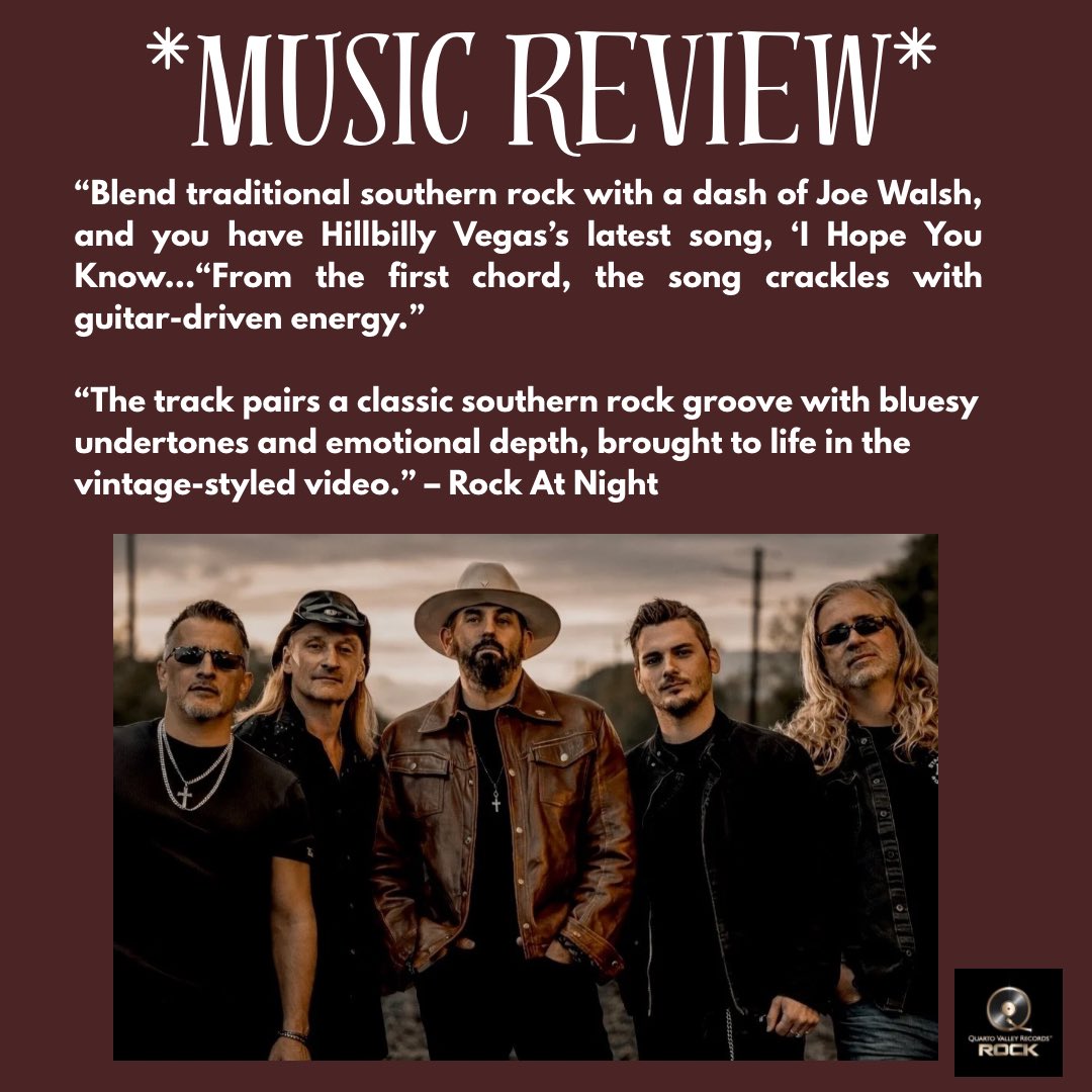 QuartoValley's tweet image. ALBUM REVIEW: @RockAtNight reviews @hillbillyvegas’ single ‘I Hope You Know’! "From the first chord, the song crackles with guitar-driven energy." Check out the full review: rockatnight.com/2026/02/review…
#rock #newsingle #musicreview