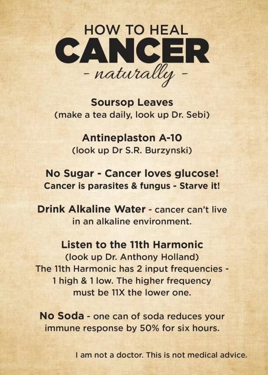 scumbunker's tweet photo. Cancer has been cured many times. The media just haven't told you. https://t.co/8nQDgBMJRN