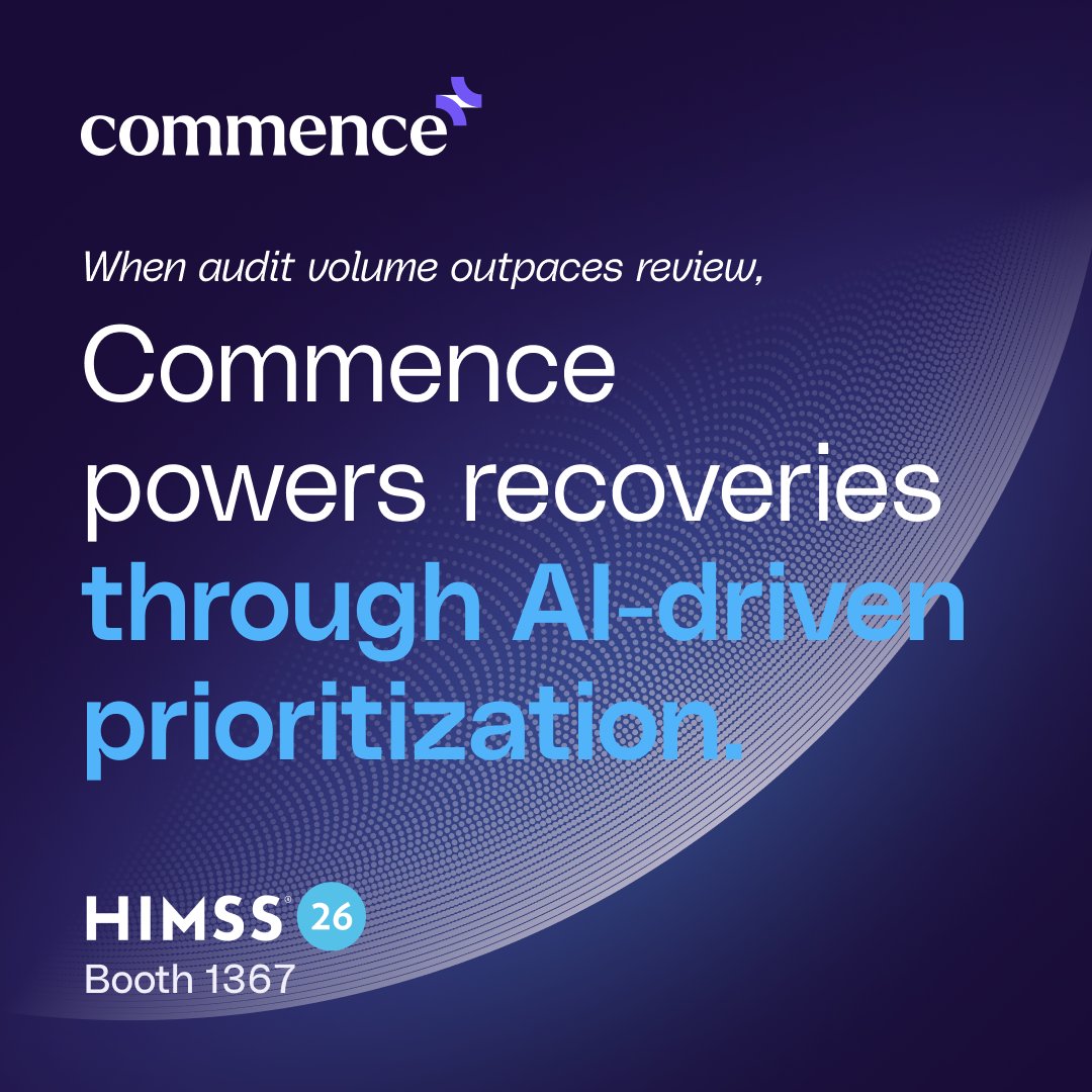 At #HIMSS26, we are showcasing how AI-driven prioritization helps audit teams focus on the claims most likely to drive recoveries while improving consistency, throughput, and financial outcomes.

👉 commence.ai/commence-at-hi…
