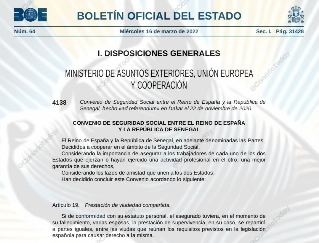 Las mujeres de un senegalés fallecido en España reciben una pensión compartida por viudedad gracias al PSOE de Pedro Sánchez y su apoyo a la poligamia.

Luego te hablan sobre el machismo... 🤔