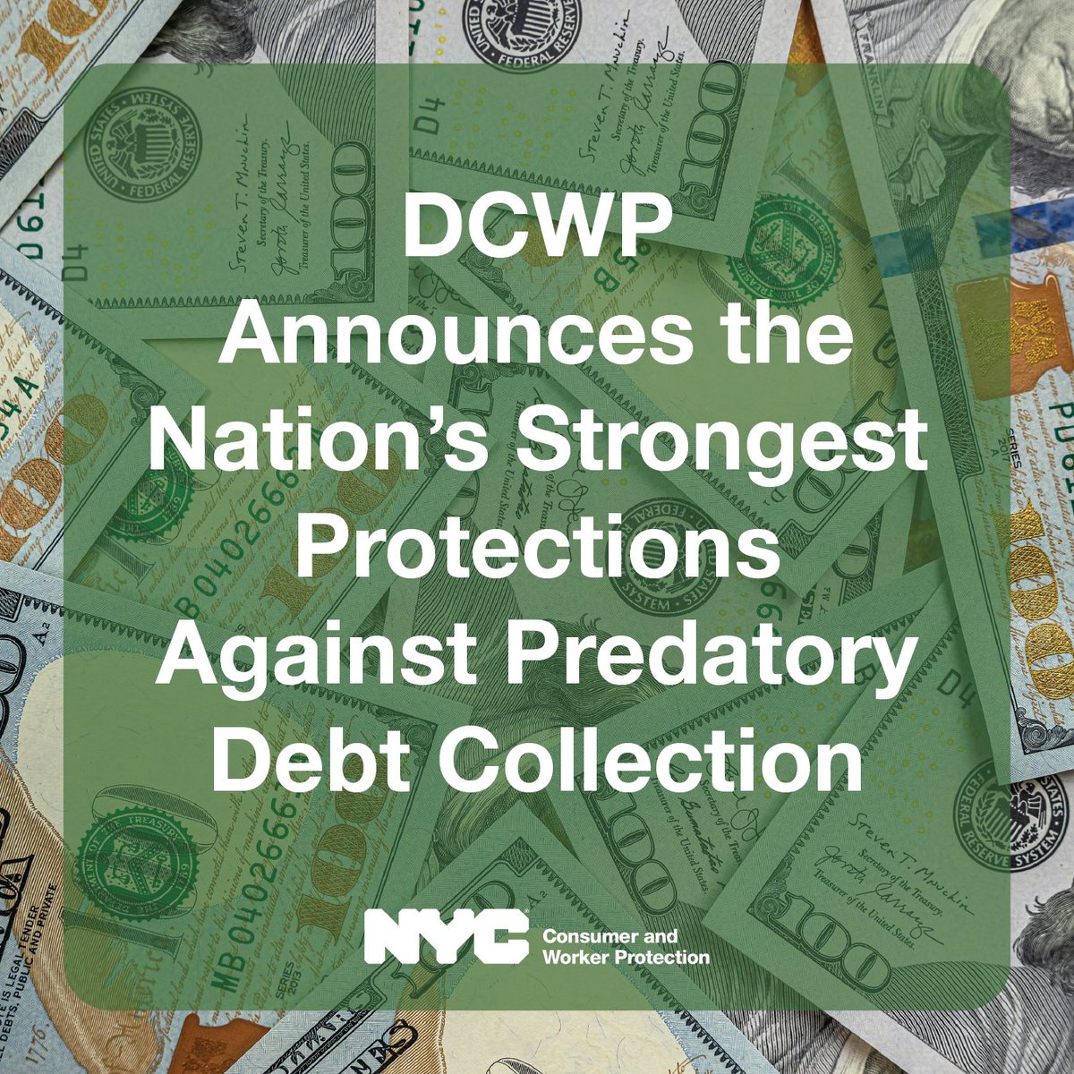 helloDCWP's tweet photo. NYC’s newest SHIELD Rule goes beyond federal regulations to protect New Yorkers from incessant harassment by predatory debt collectors.

Read more about the new rule at https://t.co/SAbuYhsNIq https://t.co/JLpgQP22M6