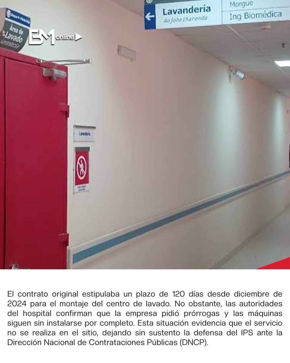 ¿Dónde está la lavandería millonaria de Coronel Oviedo? 🧐

El IPS justifica su licitación de US$ 23 millones en un centro de lavado del MSP que hoy está bajo llave, con plazos vencidos y sin equipos a la vista. Insólito: en un hospital público, la llave la tiene un consorcio