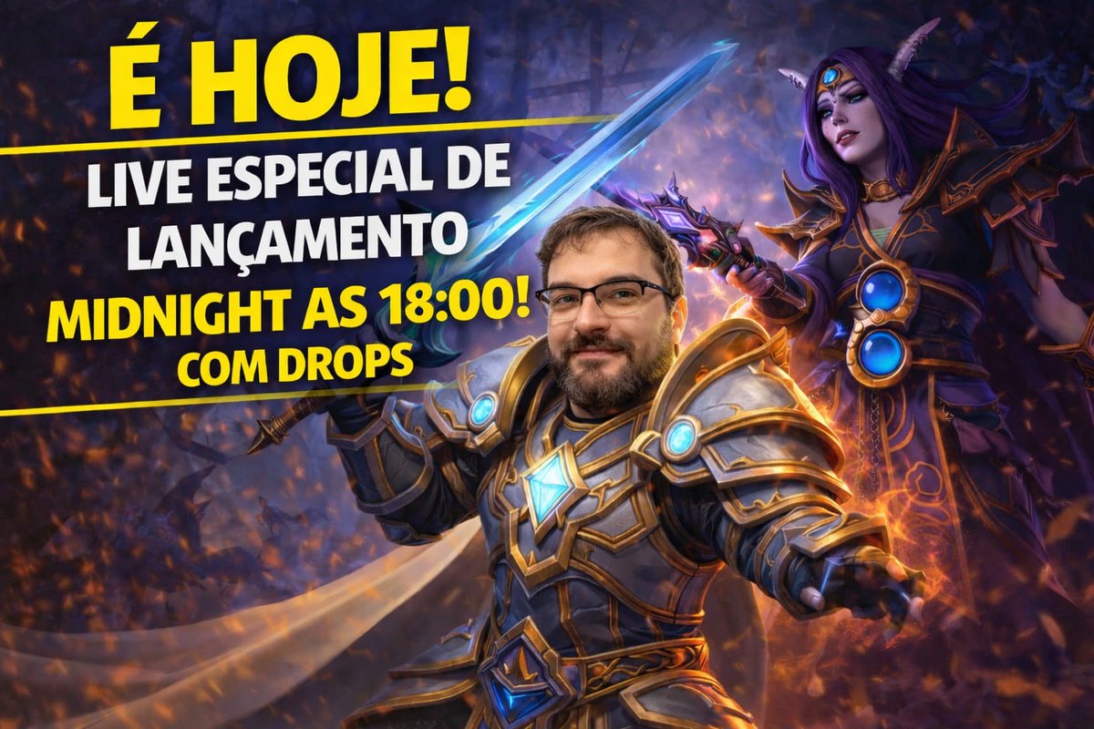 É HOJE! LIVE ESPECIAL DE LANÇAMENTO MIDNIGHT! COM DROPS E SURPRESAS! BORA GALERA!
twitch.tv/lordmons/