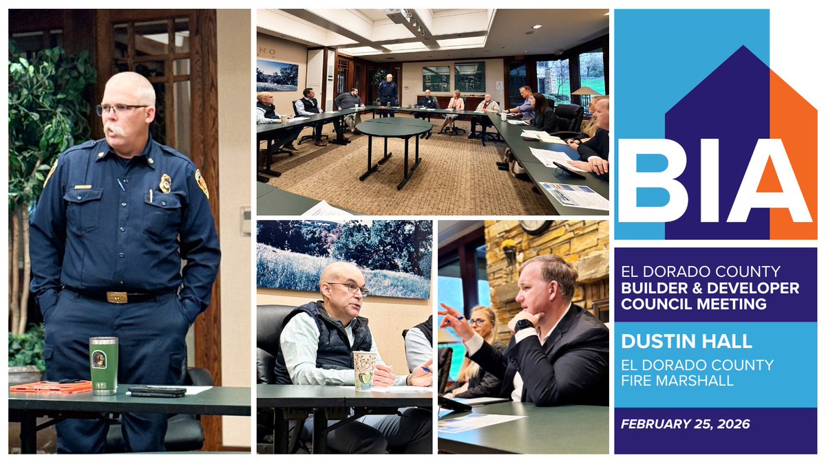 NorthStateBIA's tweet photo. El Dorado BDC heard an update from El Dorado Hills Fire on department reorganization, wildfire prevention (Zone Zero &amp; AB 38), rising permit fees, and the upcoming General Plan update—underscoring the need for early coordination and ongoing industry communication. https://t.co/8g44qta1Zi