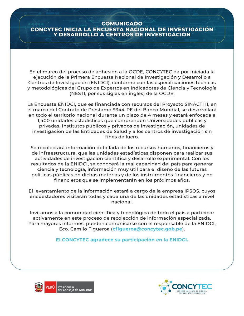 Concytec Perú tweet media