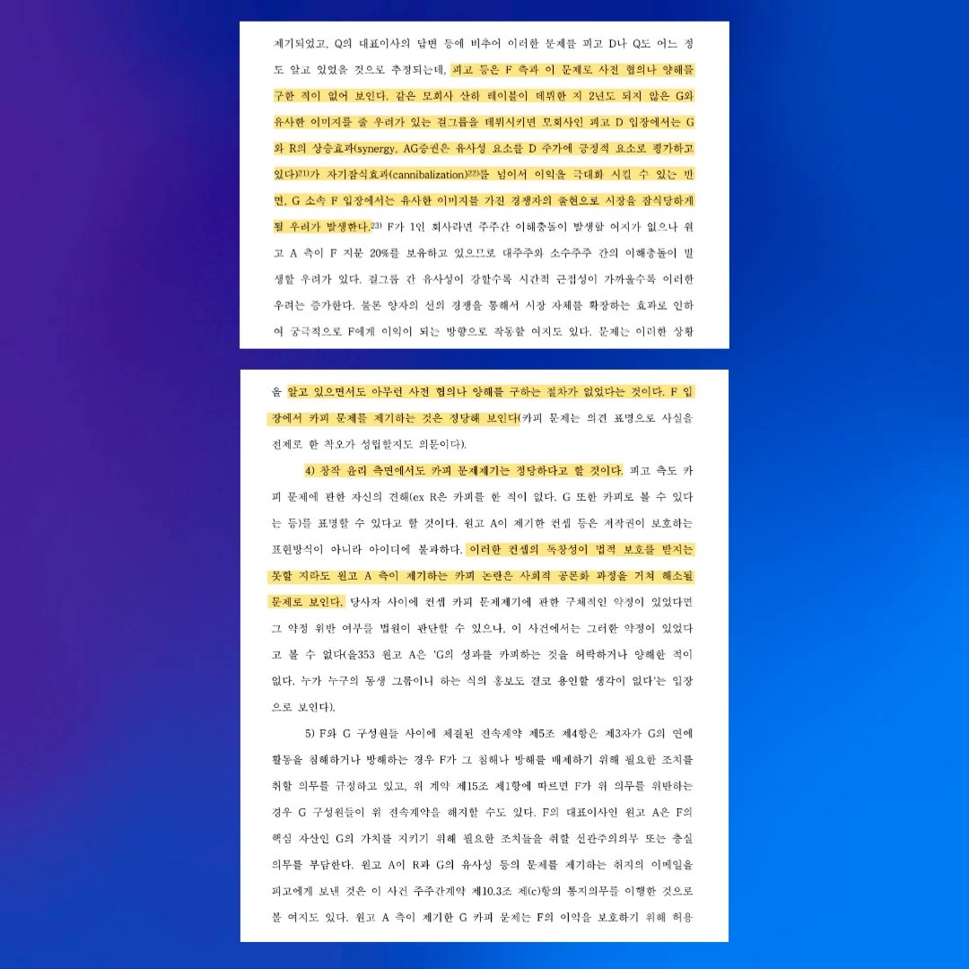 The court found that HYBE and BELIFT LAB were aware of the similarity concerns between ILLIT and NewJeans before ILLIT's debut but proceeded without seeking prior consultation with ADOR