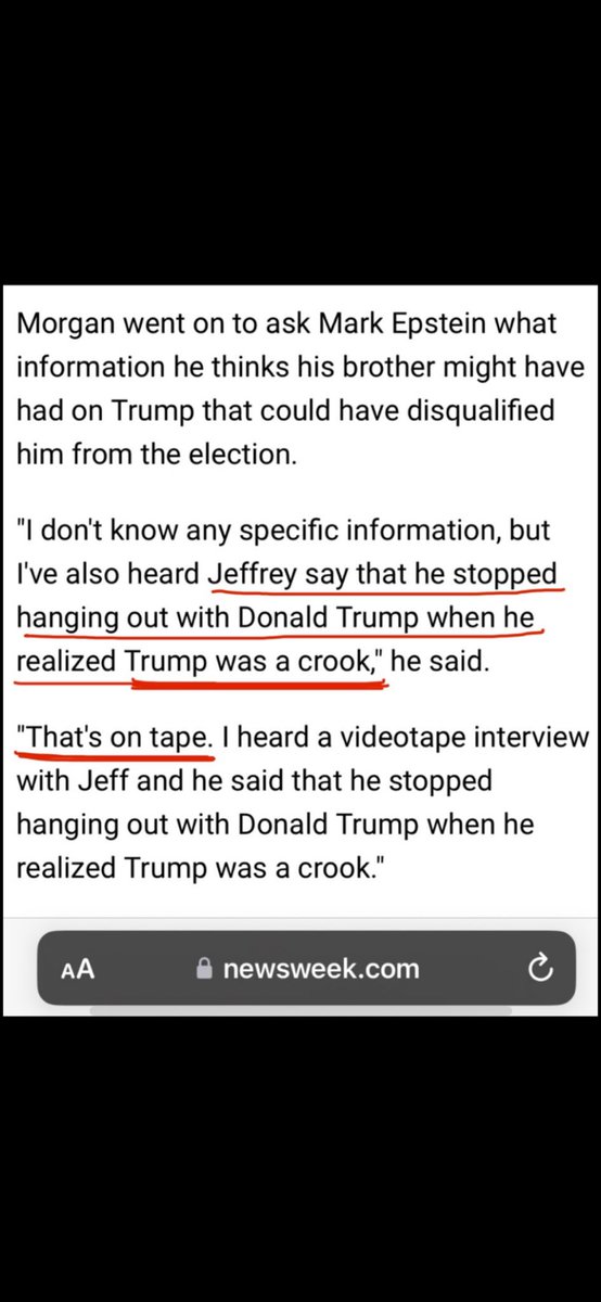 cazy_mo's tweet photo. @Sassafrass_84 @jac5560 Sassadumbassafrass is the blind trying to lead the blind. She is among the most anti-American dunces on TwitterX.
Epstein even stated he was “Trump’s best friend”, & Trump BOASTED of his longtime friendship w/ his #PedoPal Epstein. Then, they had a falling out over real estate. https://t.co/AH6ZIt2NQI
