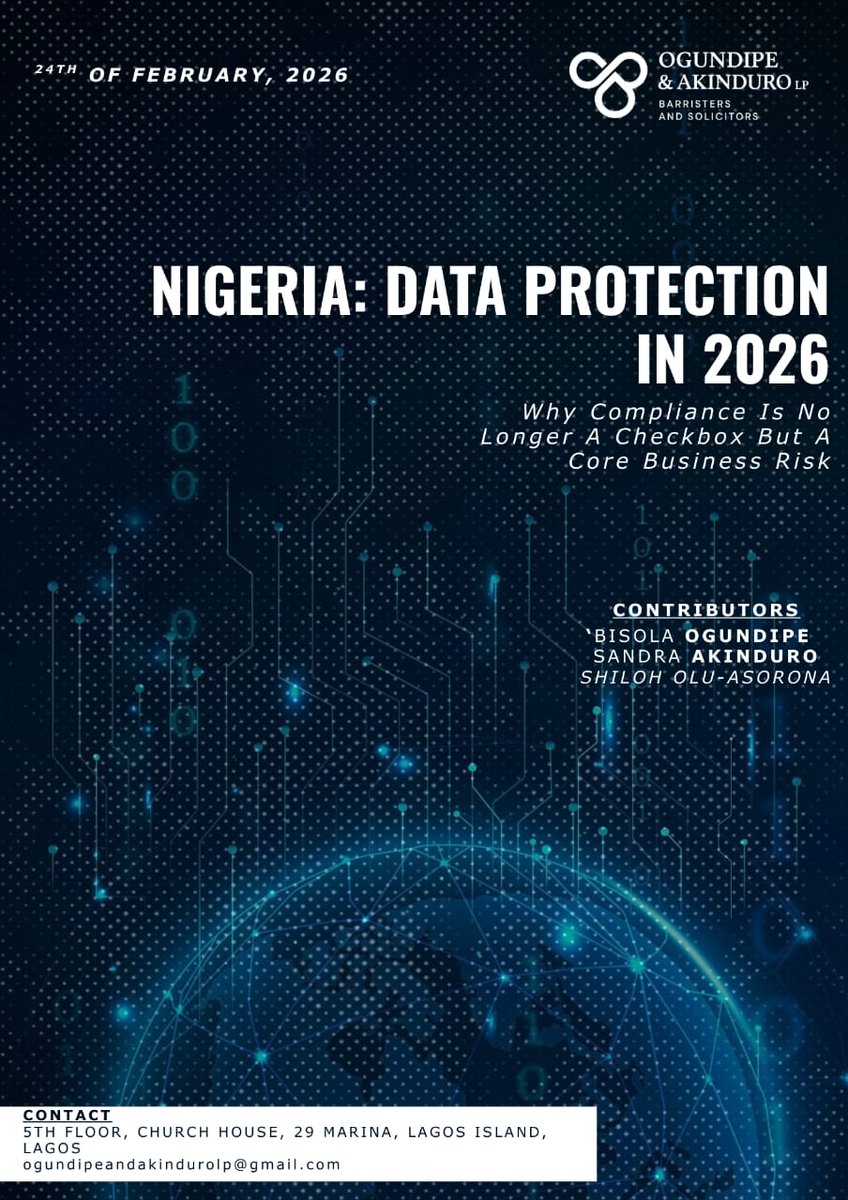 OandALP's tweet photo. Data protection in Nigeria has moved from a symbolic commitment to a critical business imperative. Just weeks after Data Privacy and Protection Week, the conversation is no longer about awareness, it’s about accountability.

Read more here 
https://t.co/kHAWzvTEtF

#ndpr #oandalp https://t.co/O3b9UYBa4Q