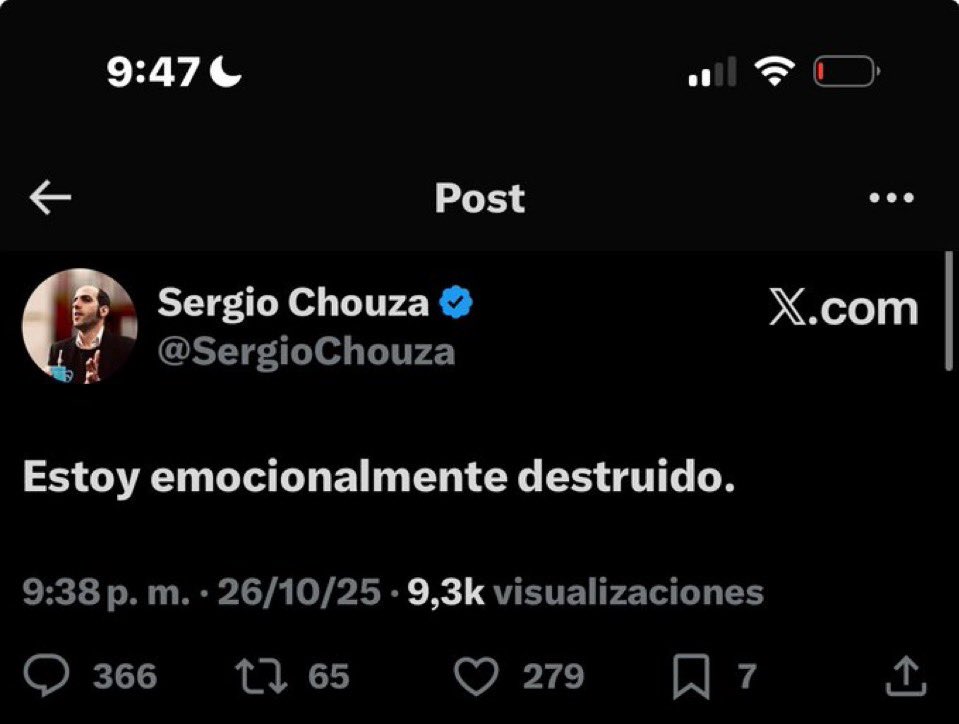 brusv_bruno's tweet photo. @SergioChouza Chouza, seguís emocionalmente destruido? 
Cómo te duele la cola, desde el 26/10!!!! https://t.co/oyTPJJNdOz