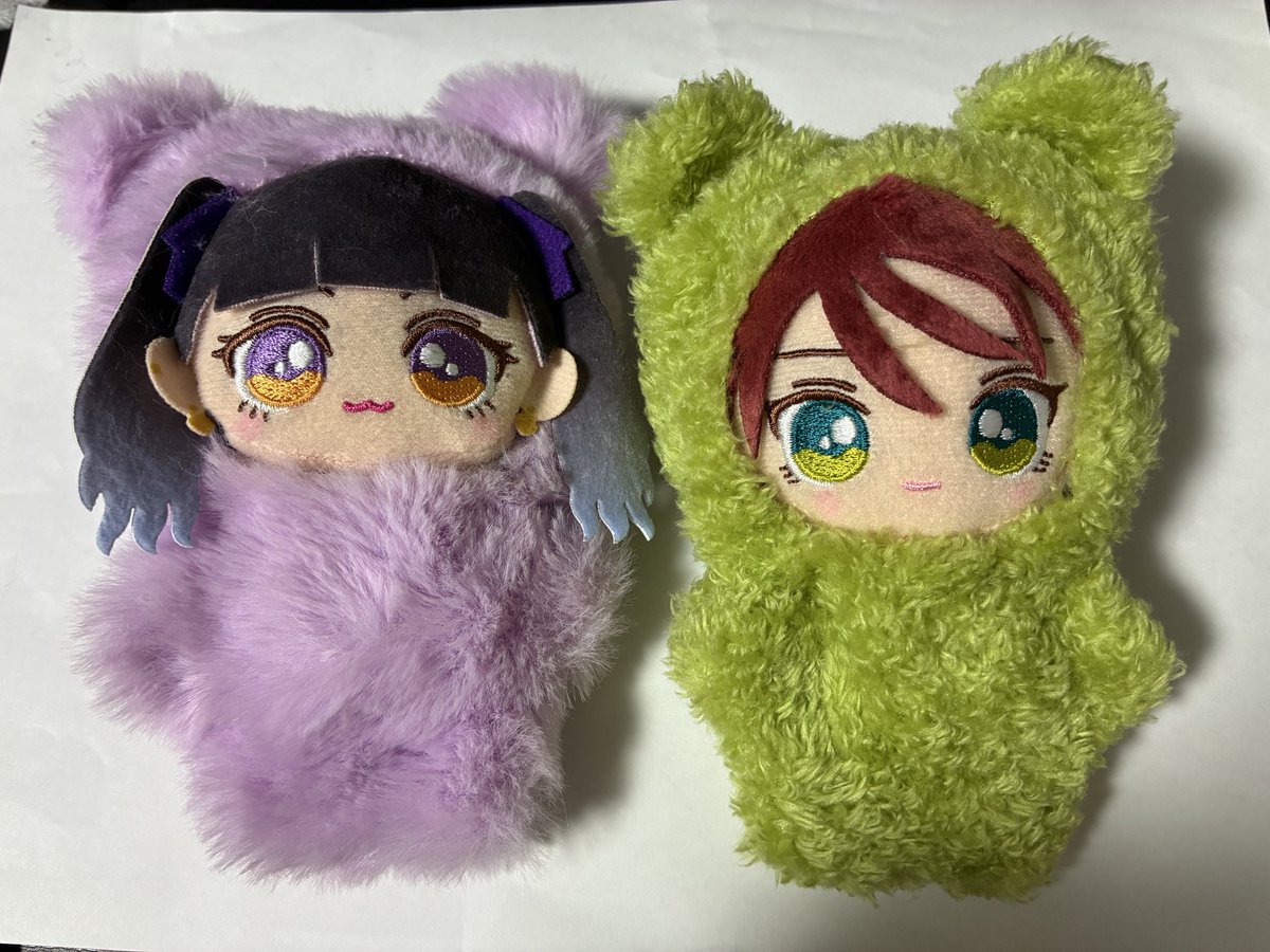 ｿｰｶﾅちゃんの🧸着ぐるみできた！ｱｽﾞｩとお揃い！！！！🟣🟢！！！！