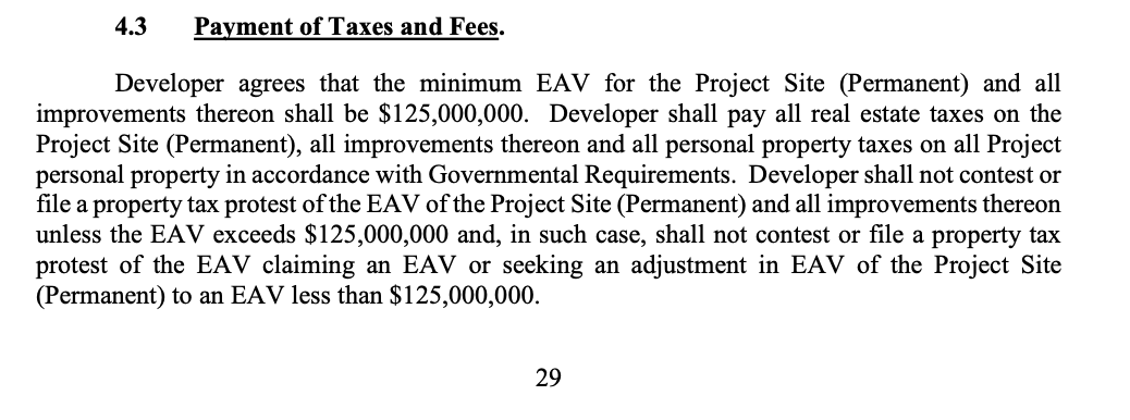 BallysWatch's tweet photo. The incompetence is staggering, yet nothing involving this deal is ever on the level. 

From Bally's Host Community Agreement, the EAV at permanent site shall be $125 million and that the company shall not contest or file a protest. 

Set it at $125 million &amp; be done. 

@GregHinz https://t.co/Sb7anydebz