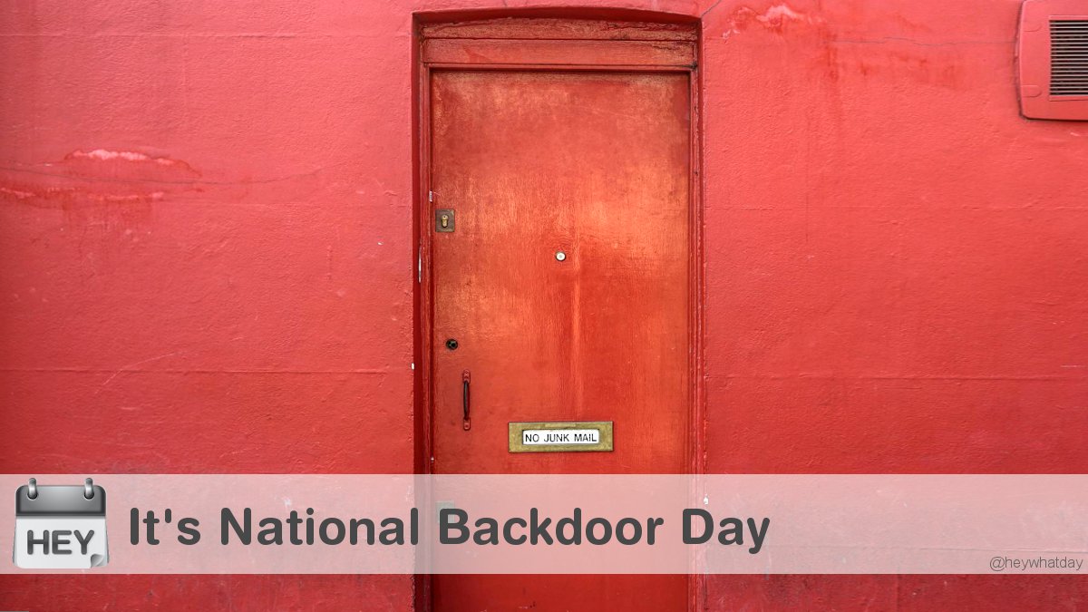 HeyWhatDay's tweet photo. It's National Backdoor Day!
#NationalBackdoorDay #BackdoorDay #RedDoor https://t.co/CRyGlCY9qO