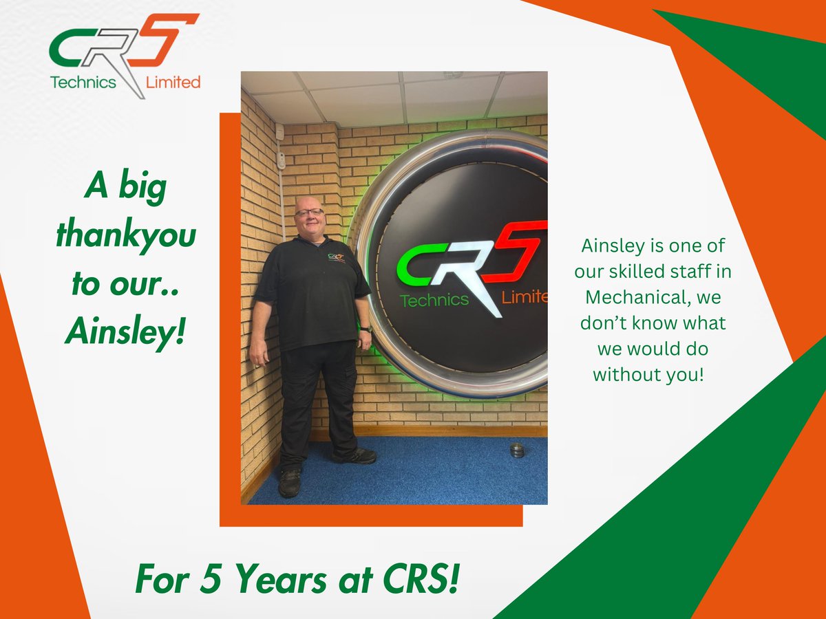 CRSTechnics's tweet photo. Celebrating 5 years of dedication! ✈️👏

Today we recognise an incredible milestone as Ainsley marks five years with our CRS family.  Thank you for everything you do now and later!🎉

#WorkAnniversary #AviationExcellence #MRO #TeamAppreciation #Aviation #5Years #CRSTechnics #CRS https://t.co/8CiLW5yPbj