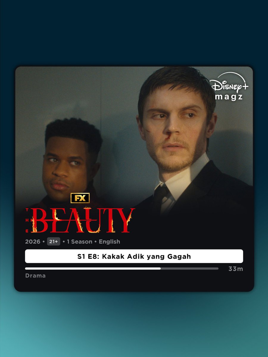 disneyplusmagz's tweet photo. Episode 8 & 9 dari serial FX's The Beauty kini tersedia. Eksklusif di Disney+.
#TheBeautyFX
#disneyplus #disneyplusid
#hulu #huluondisneyplus
#huluoriginal #fxnetworks https://t.co/7tpB9xwyfa