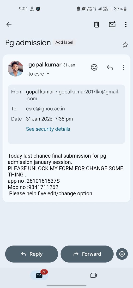 100nuGopal's tweet photo. @OfficialIGNOU @IGNOU_Alumni
Why no response 
What are u doing https://t.co/cymerT8VaZ