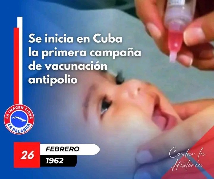 KatherineEgued's tweet photo. 🇨🇺 El 26 de febrero de 1962 Cuba inició la campaña de vacunación antipolio.
⚕️Con movilización popular, colaboración internacional y voluntad política, se inmunizaron más de 2 millones de niños.
#LaHabanaEsSalud https://t.co/7Ny5Uyhcvh