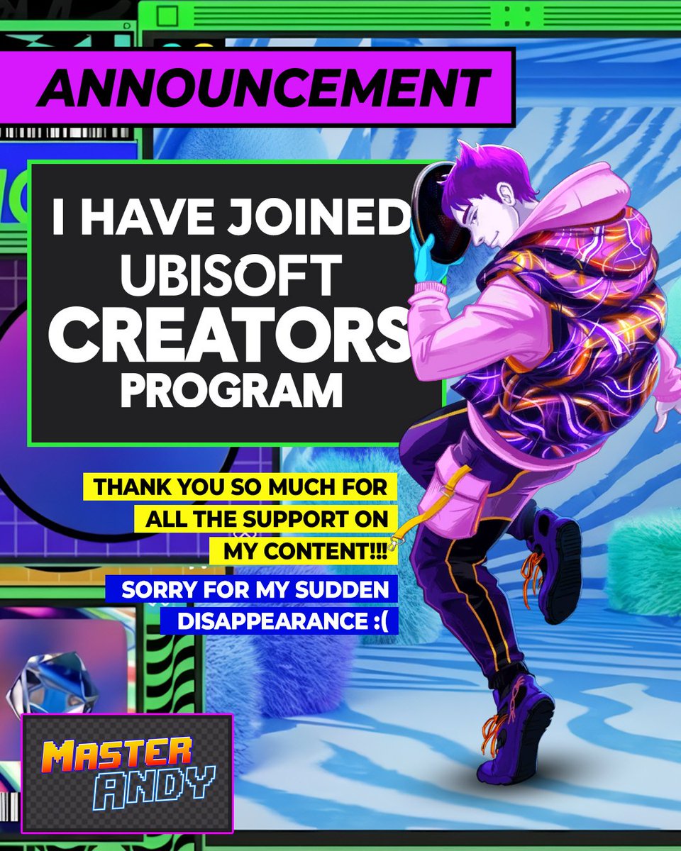 MasterAndyJD's tweet photo. 🧵(1/2): After several months without posting content due to school and personal matters, it’s time to return to this account with a big surprise for those who are still here, as I am now part of the Ubisoft Creators Program 🥳✨
#MasterAndy #JustDance2026 #UbisoftPartner https://t.co/ag284zxVuz
