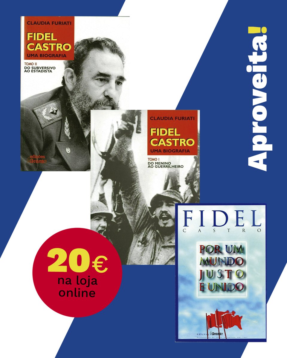 📚 Comemoramos o centenário de Fidel Castro com uma promoção especial sobre a biografia em dois volumes, de Claudia Furiati, a que acrescentamos a sua intervenção, Por Um Mundo Justo e Unido.

Para ler, conhecer e celebrar. Viva Fidel!
editorial-avante.pcp.pt/catalogo.html?…