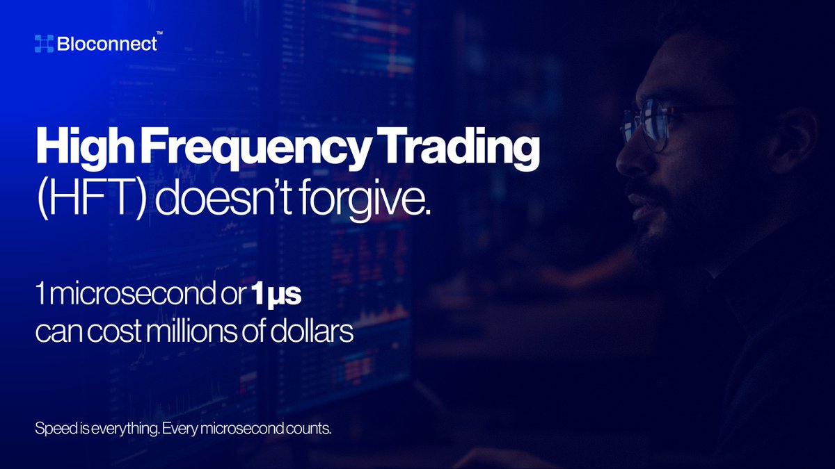 bloconnect_'s tweet photo. High Frequency Trading isn’t about instinct.
It’s infrastructure, latency, and execution under pressure.

In HFT, a single microsecond can determine who captures liquidity — and who becomes it.

The firms that win don’t just move fast.
They engineer speed. https://t.co/pDWAy3U8M3