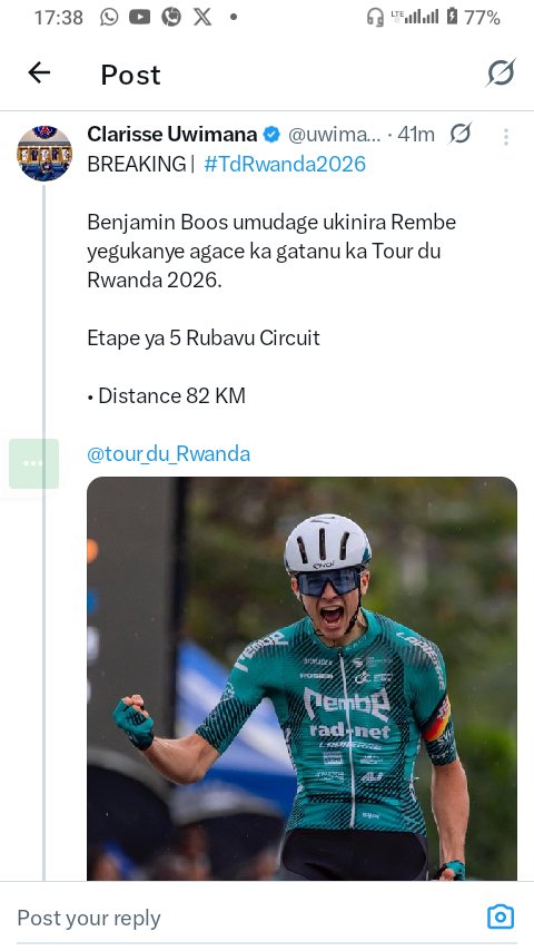 Muroberto121's tweet photo. @imfuraluc01 @NSNCyclingTeam Hari kuba tour du rwanda ebyili ariko? https://t.co/IzlhDVLOGN