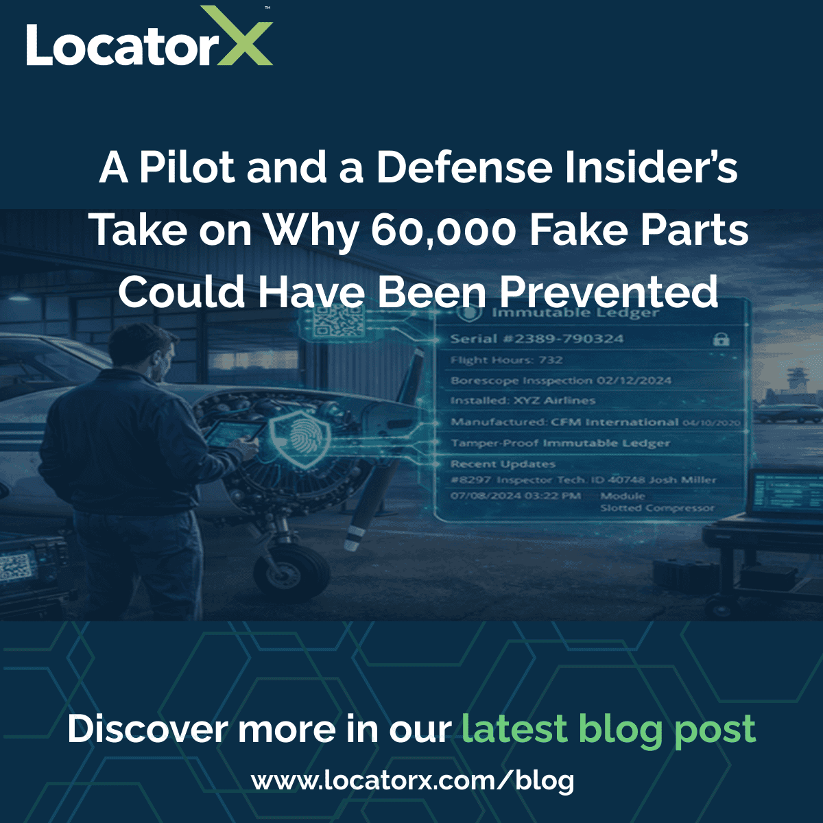 LocatorX's tweet photo. 60,000 substandard parts. Four years in prison. $53 million in industry losses.  Our CEO brings a personal perspective as both a pilot and defense industry veteran to the recent AOG Technics headline.

https://t.co/ROunyGRKaJ

#SupplyChain #Defense #Aerospace #MRO #manufacturing https://t.co/WeAMUdVUp9