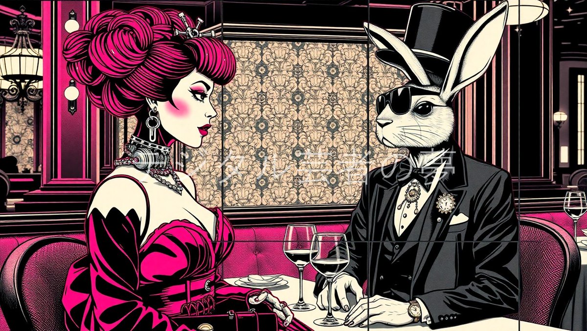 AI_GeishaDreams's tweet photo. Hare-Brained Schemes
HBS-04
Service proceeds.

Hare-Brained Schemes observes a curious pairing as they pass through salons, decks, corridors, and conveyances of a bygone world.

The viewer arrives late, departs early, and is left to wonder what, exactly, has just taken place https://t.co/4c75WYE2R4