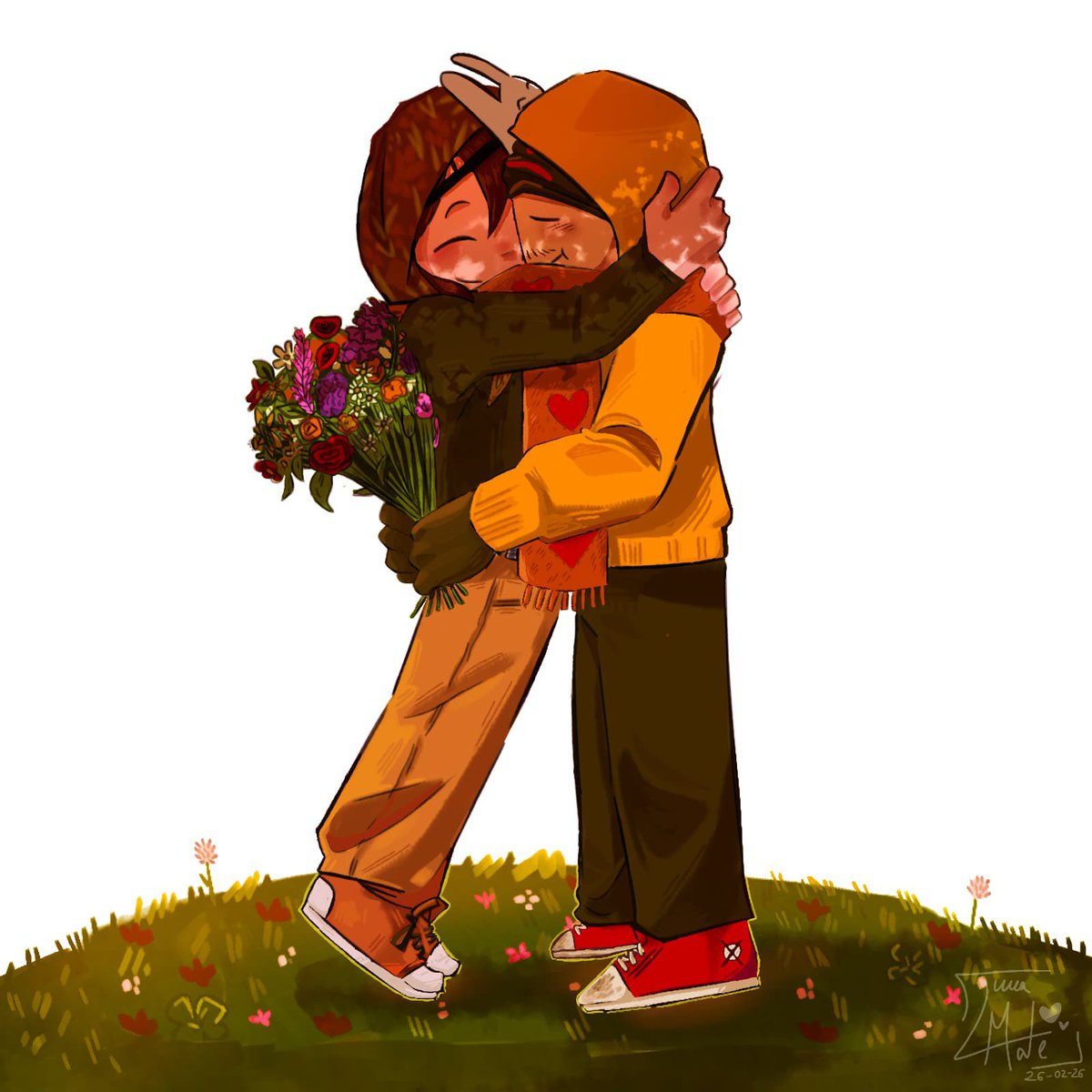 absolutely adorable commission from <a href="/Another_Tetitas/">McTetitas_ 🌻🧉 (YCH COMMS 2/3)</a> ! i love it so much ! 
🩷💛￼

—

[ #yumetwt , #marblehornets , #CommissionedArt ]