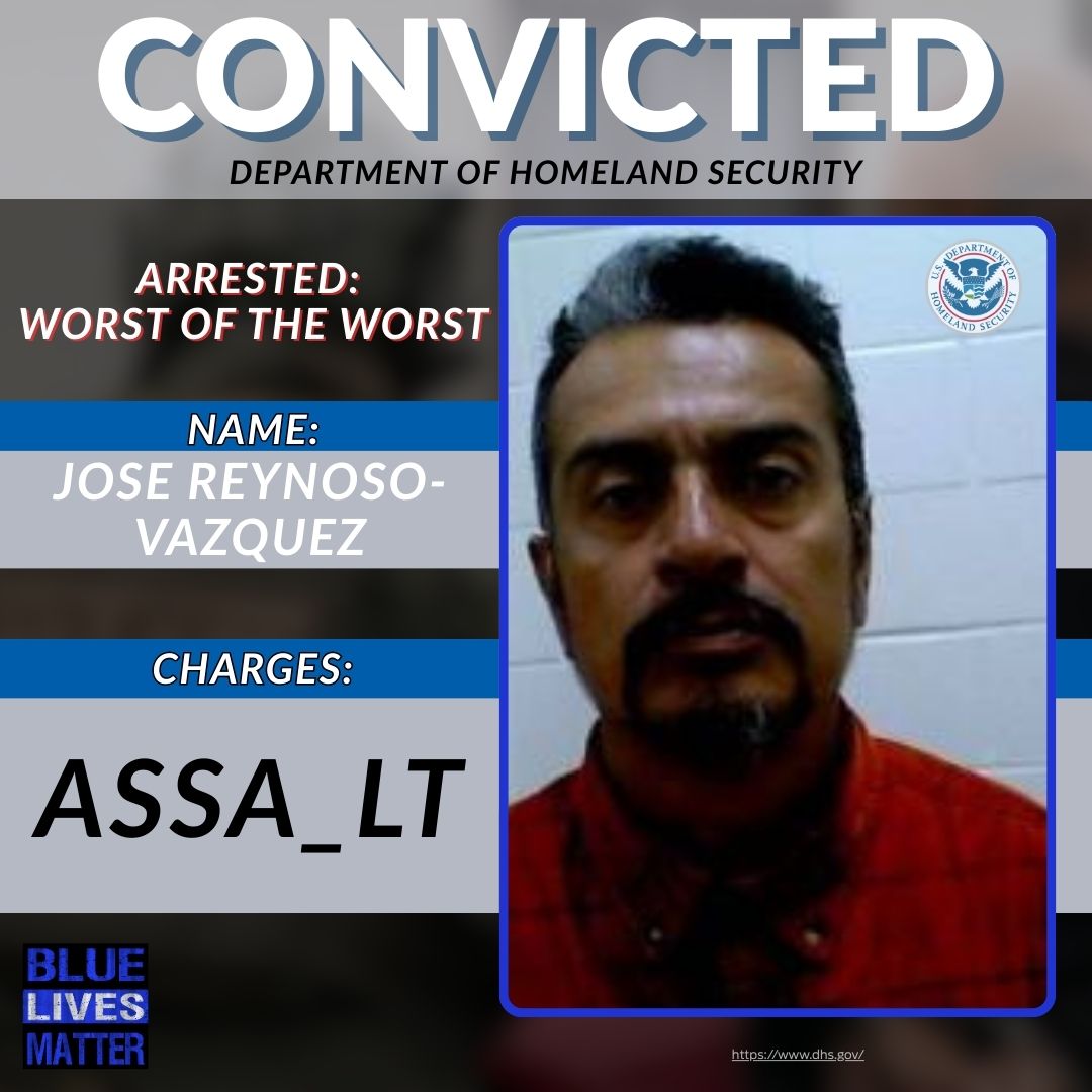 bluelivesmtr's tweet photo. Mexican illegal alien Jose Reynoso-Vazquez was caught assa_lting a Houston resident, another example of why we must secure our borders.
♻️REPOST! #LawEnforcement #DeportCriminals #BorderPolicy #KeepAmericaSafe #StopTheInvasion https://t.co/GydedxRyp6