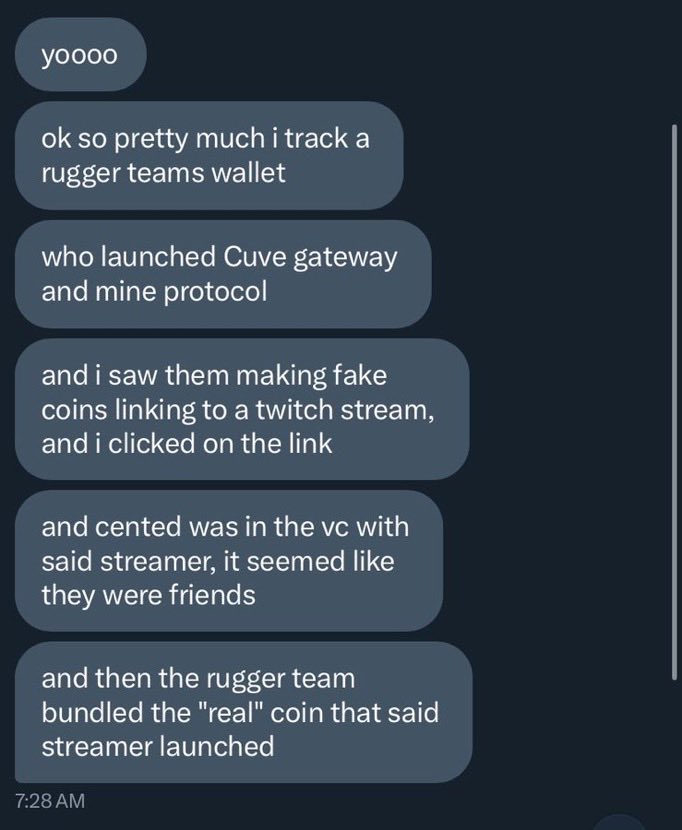 imperooterxbt's tweet image. Top Axiom affiliate influencer @Cented7 was caught working with a rug team that made millions + during the AI meta last year. Almost all top tracked Axiom wallets and influencers are linked to serious crime like this to name a few like @404flipped and @0xRiver8 extracted millions