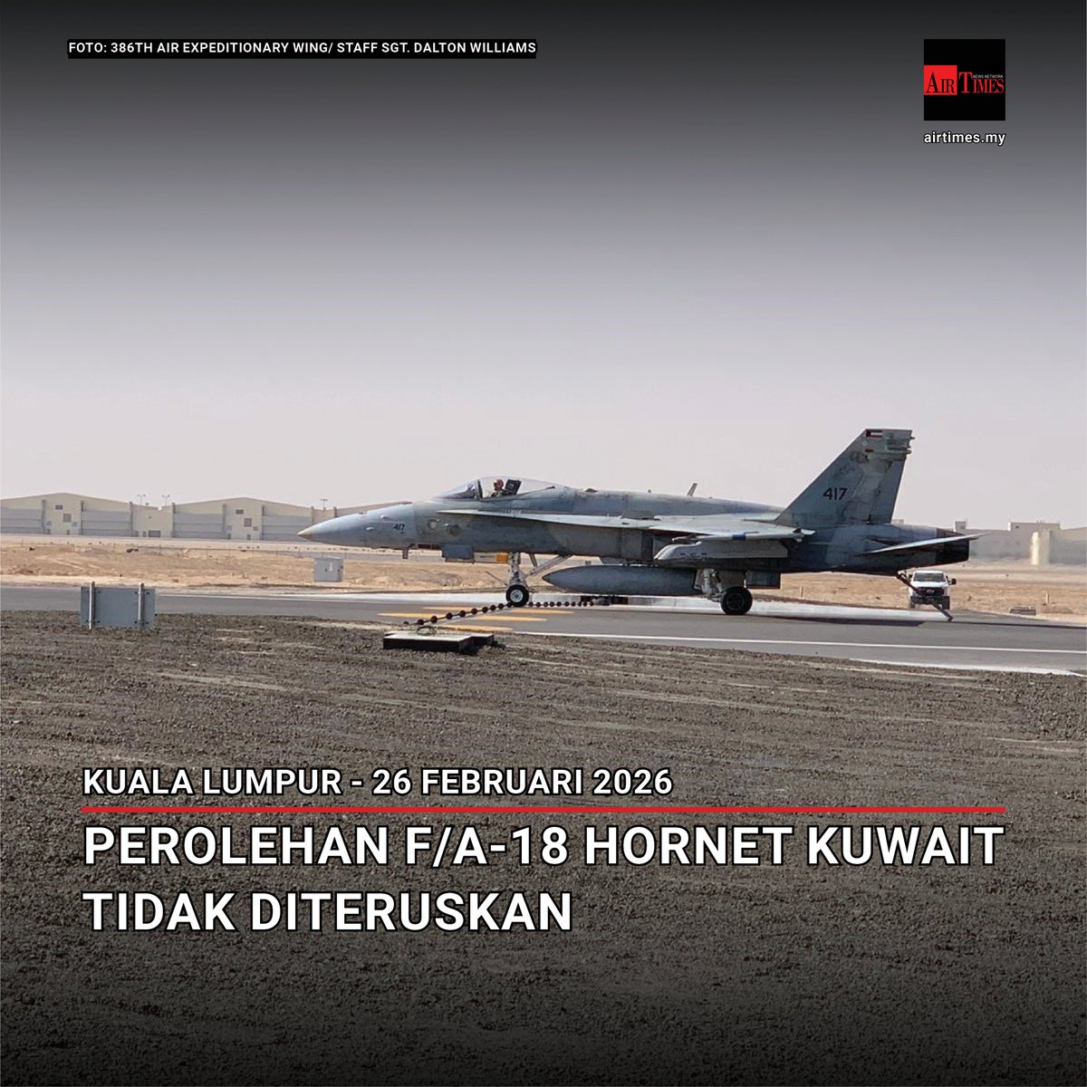 TheAirTimes's tweet photo. Ketetapan pembatalan perolehan F/A-18 Hornet dari Kuwait telah dicapai secara rasmi dalam mesyuarat Jemaah Menteri pada 6 Februari 2026.

#AirTimes #Malaysia #Pertahanan #TUDM

Berita penuh: https://t.co/TCdqj1Jicq https://t.co/pT7ANzUnvb