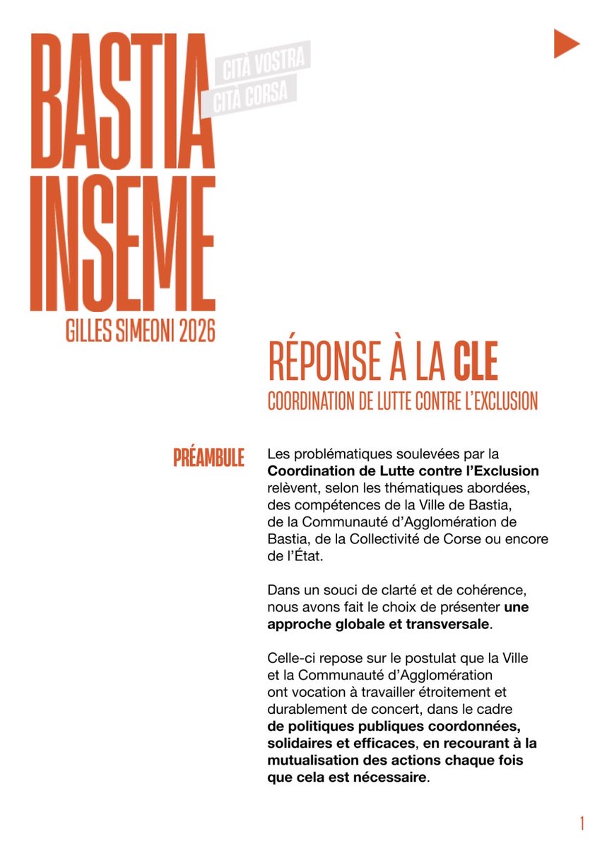 bastia_inseme's tweet photo. 👥 Suciale : nos candidats ont répondu au questionnaire de la Coordination de Lutte contre l’Exclusion et à la sollicitation du Dr Pernin dans le cadre de la campagne des municipales. 

Purtemu à voce alta i valori storichi di sulidarità è d’aiutu fraternu di u populu corsu ! https://t.co/LHG7ta03k0