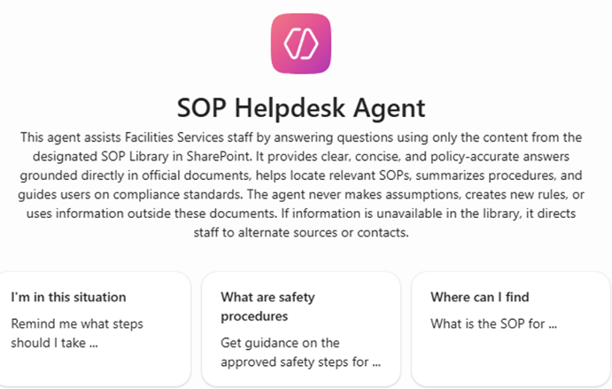 change_champ's tweet photo. Staff struggling 😩 to find the right SOP? One Build-a-Thon participant built an agent 🤖 that answers in plain language — no folder-diving! See more bespoke copilot agents in our blog and be inspired to create your own. 
https://t.co/2ooP6aX0W5

#Copilot #AI #Productivity https://t.co/pD1OGf9vvm