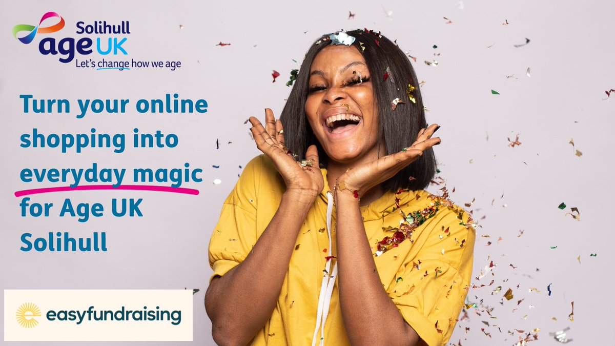 ageuksolihull's tweet photo. Shop online with your favourite retailers through @easyuk, and they’ll donate to us at no extra cost to you!

Whether it's a food shop, a holiday, or anything in between, your shopping can turn into vital support for older Solihull residents.

Sign up at
https://t.co/i0tZnW5XX1 https://t.co/WQ2b8xcsiX