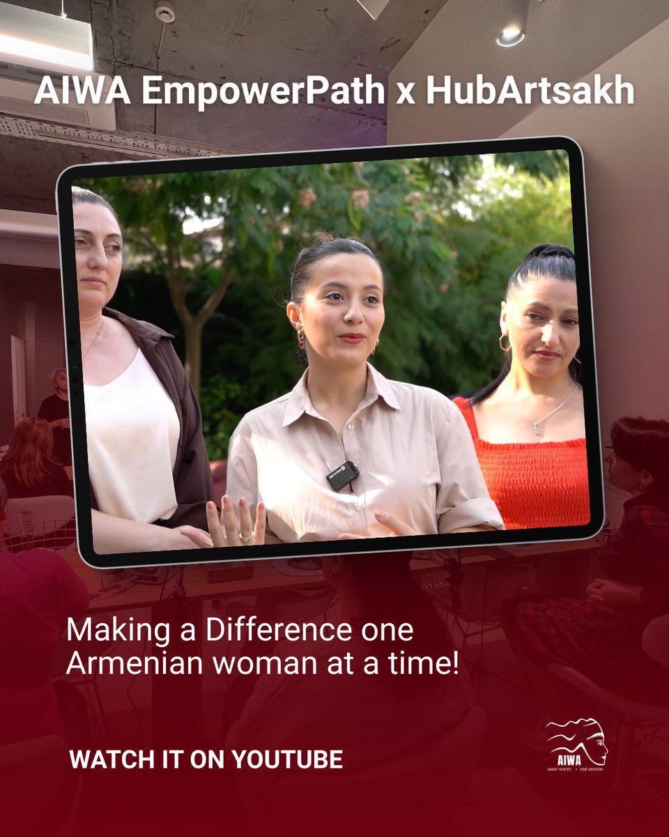 AIWAconnects's tweet photo. In 2025, HubArtsakh with AIWA helped women rebuild their lives after displacement through skills training, entrepreneurship, and community support. 🌿💪

🎥 Watch their journey on YouTube: https://t.co/pIceJUwg3G

#WomenEmpowerment #Artsakh #AIWA https://t.co/6SMX5BQmAk
